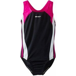 Speedo Girls' Swimsuit One Piece Size 12 Infinity Splice Thick Strap